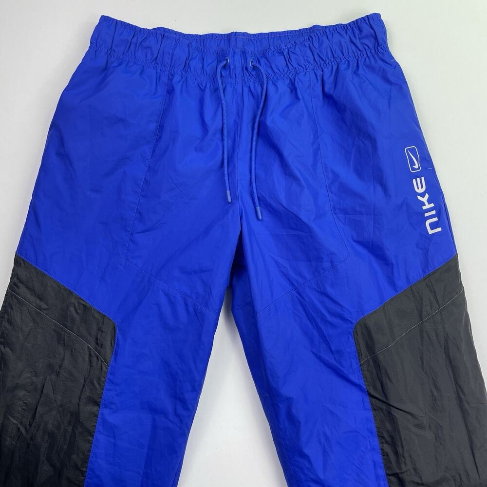 Nike Windbreaker Pants Men’s M Sports Wear Black Blue Drawstring